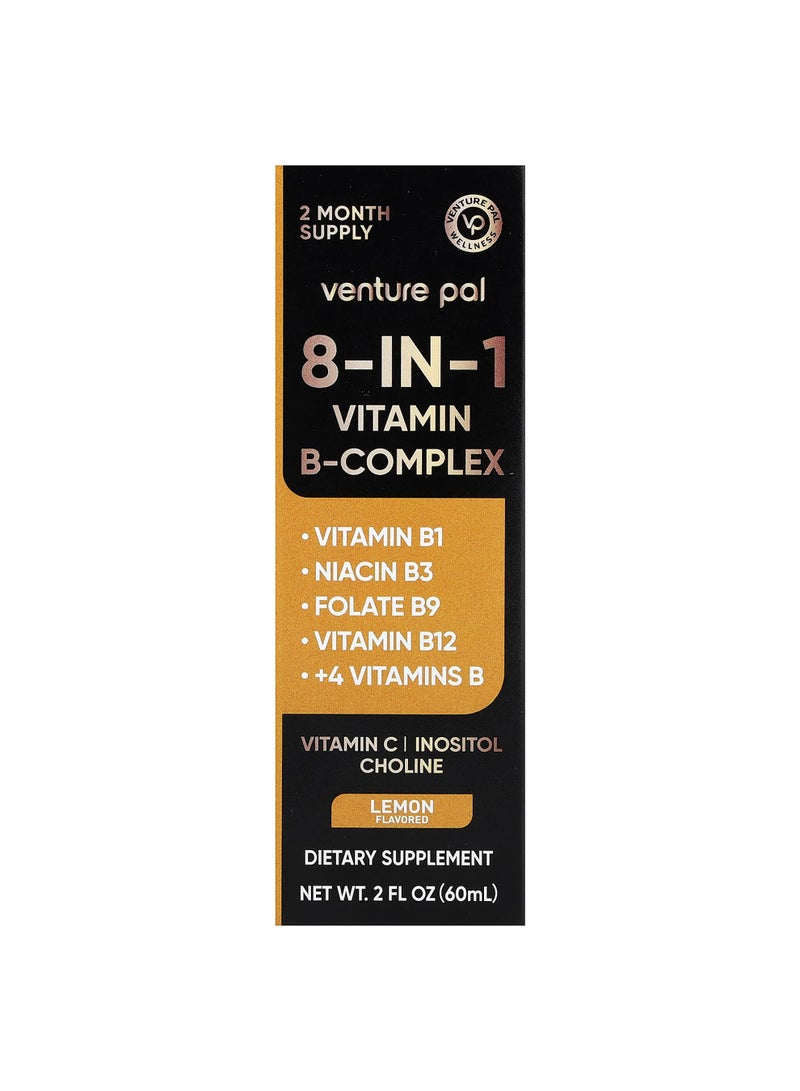 8-in-1 Vitamin B Complex, Lemon, 2 fl oz (60 ml)